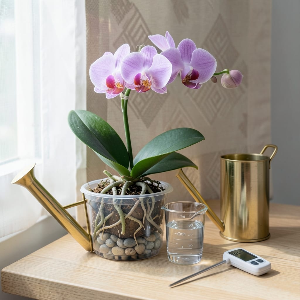 How Often to Water Orchids in a Dry Environment: Adjust Frequency by Leaf Test