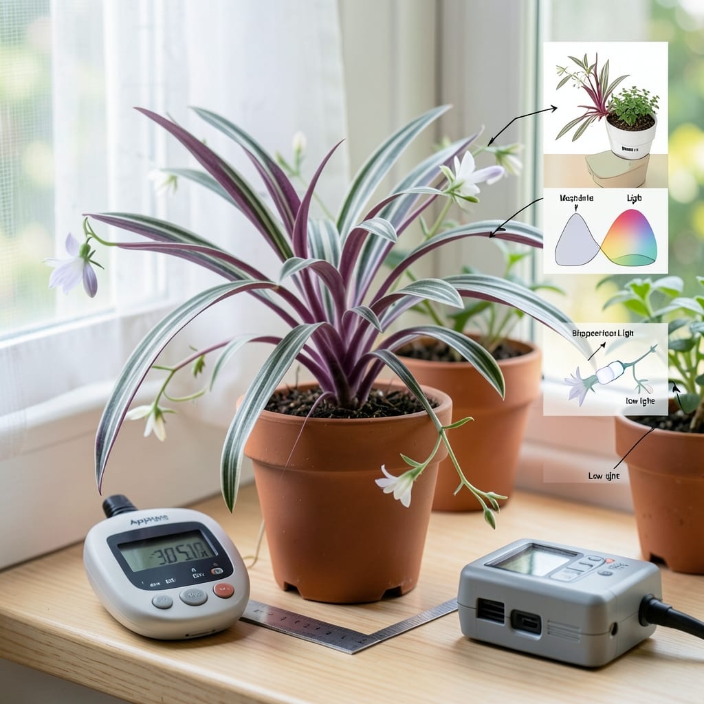 How Much Light Does an Inch Plant Need: Bright Indirect Sunlight Secrets for Healthy Growth