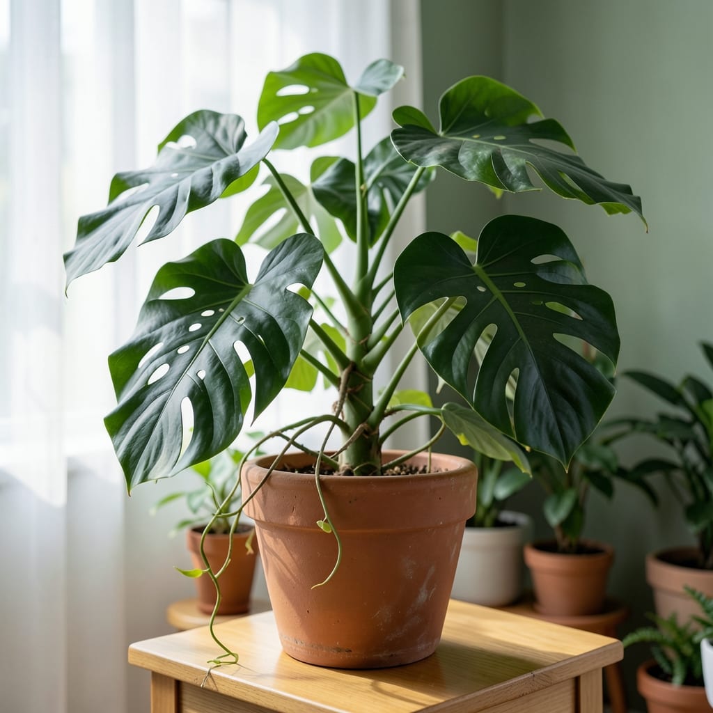 How Much Light for Swiss Cheese Plant: Bright Indirect Spots for Healthy Variegation